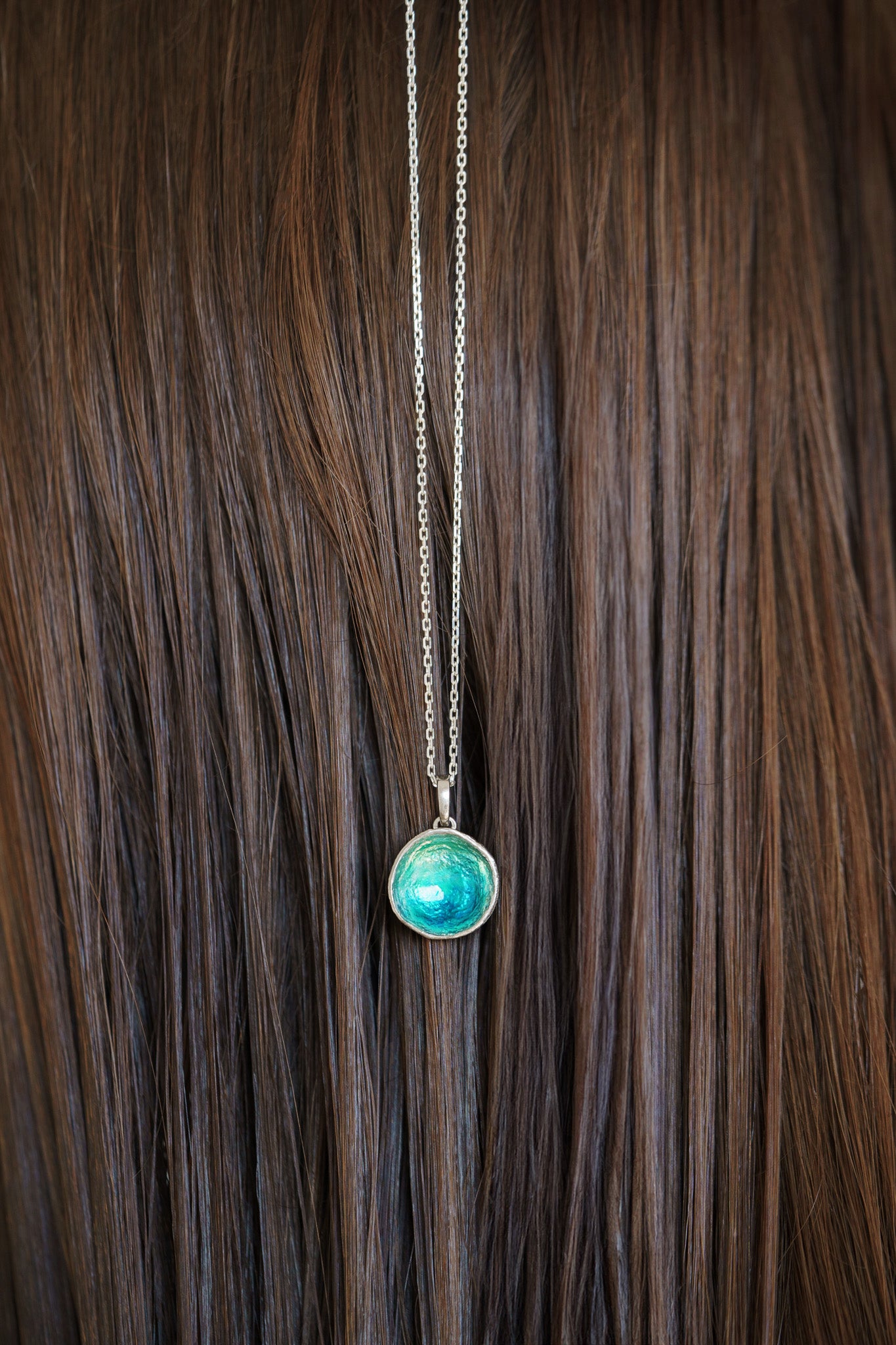 Кулон «Море» (16 мм) смарагдовий