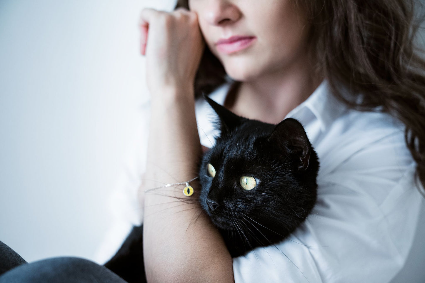 Браслет «Котяче око» (9 мм) з емаллю