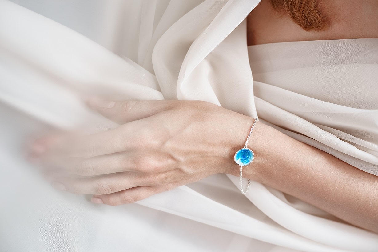 Браслет «Море» (16 мм) синій