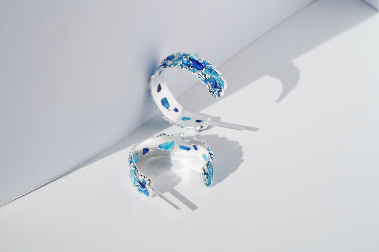 Сережки-конго «Шторм» сині (7 мм/20 мм)