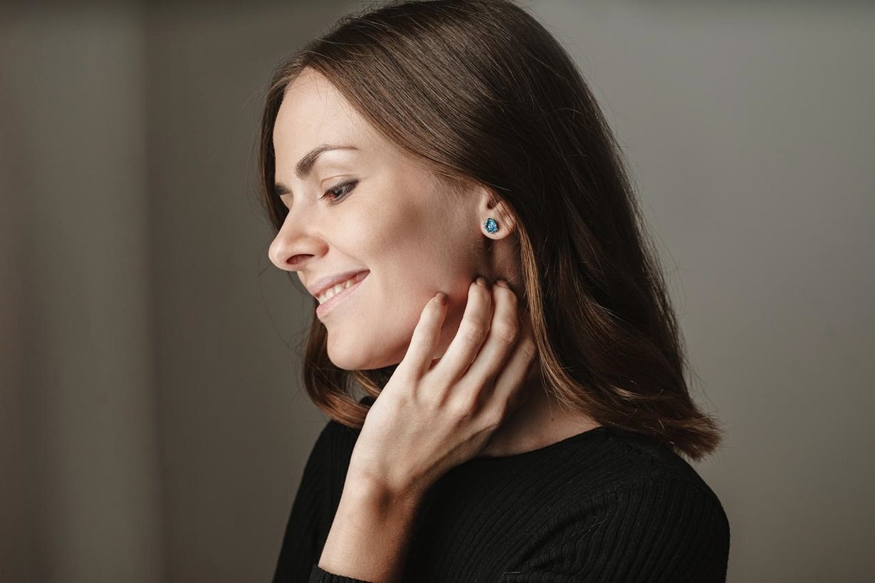 Сережки «Шторм» міні сині