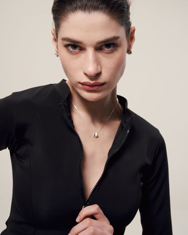 Сережки «Антрацит Донецького вугільного басейну» (10 мм) світлі