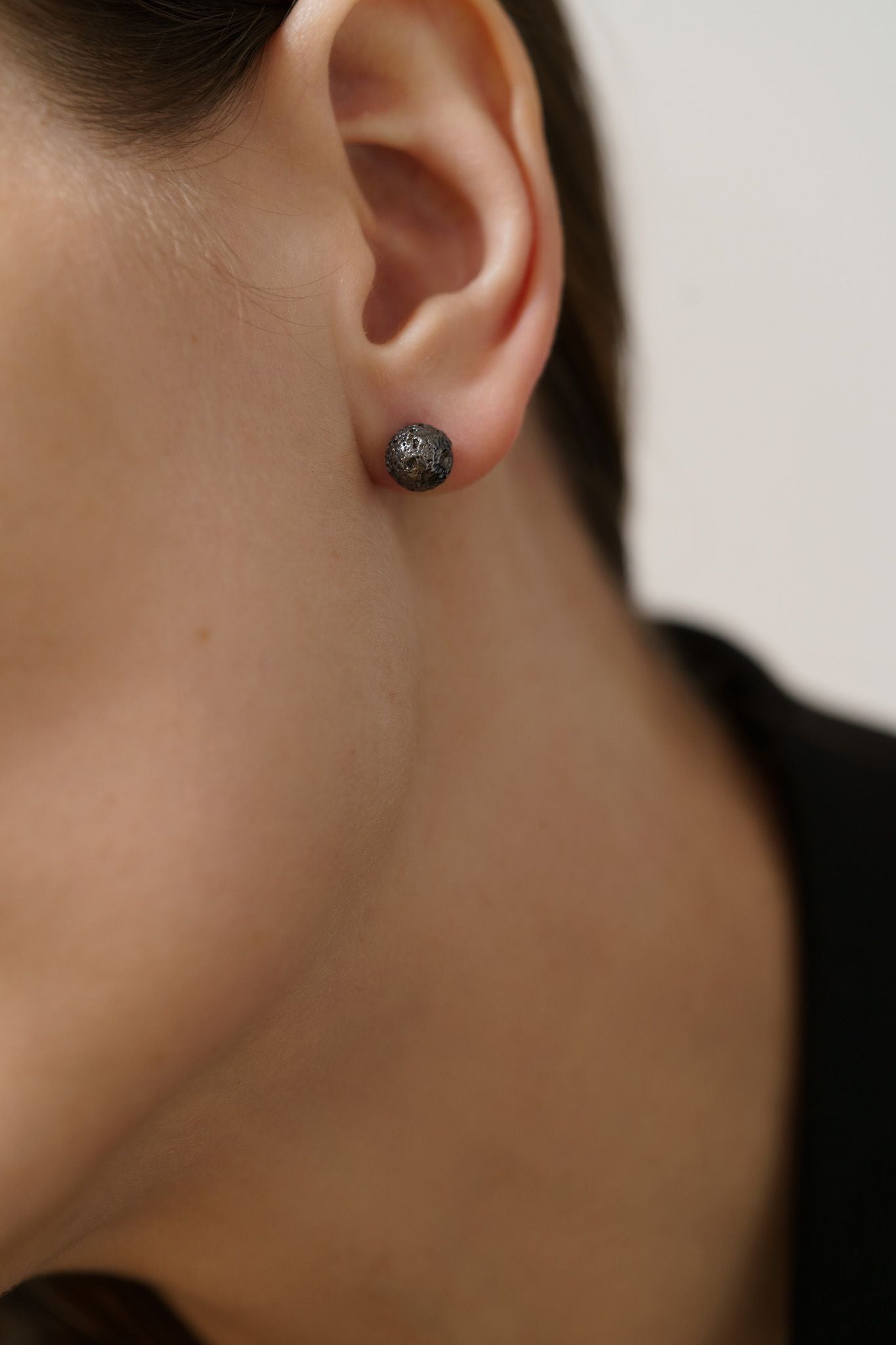 Сережки «Повний місяць» (8 мм) з чорнінням