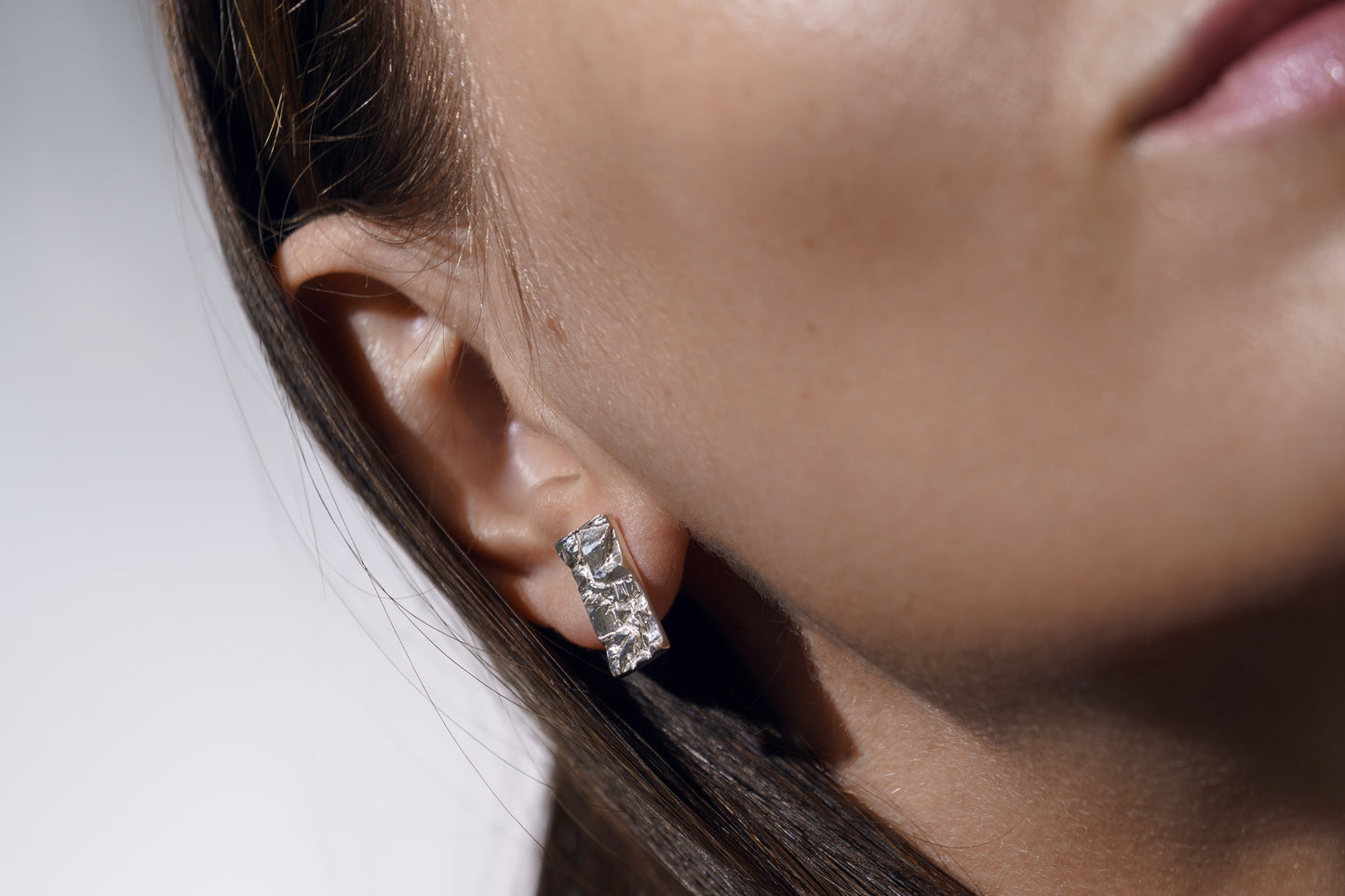 Сережки прямокутні «Гранітна скеля Коростишівського каньйону» (7х16 мм)