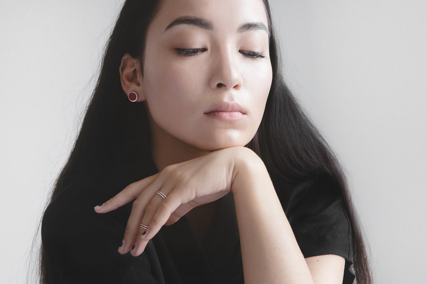 Сережки-пусети «Японське сонце» (12 мм)