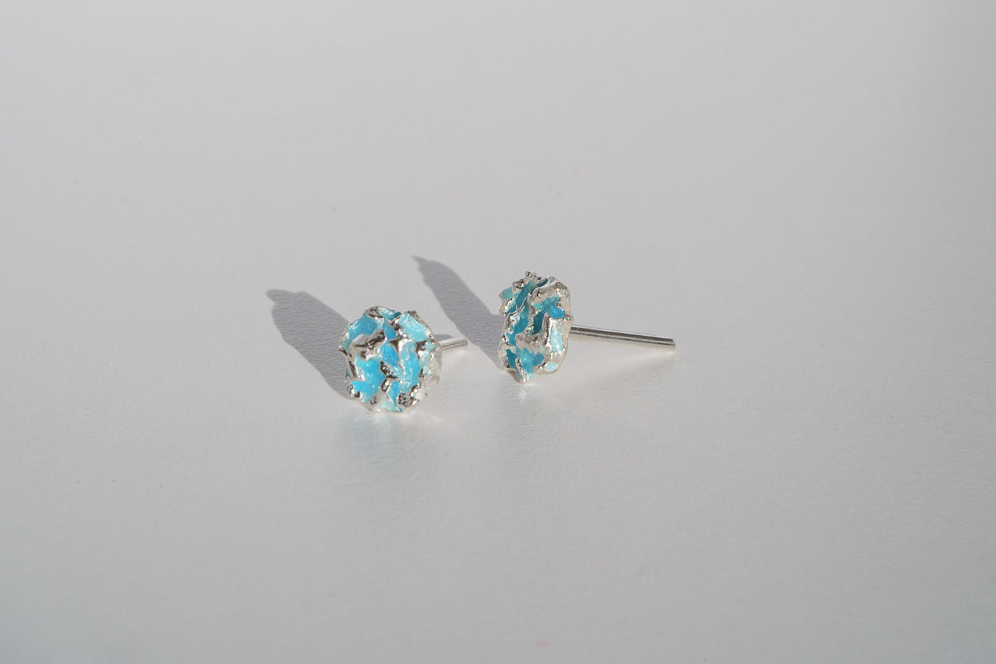 Сережки-пусети «Бриж на воді» міні блакитні