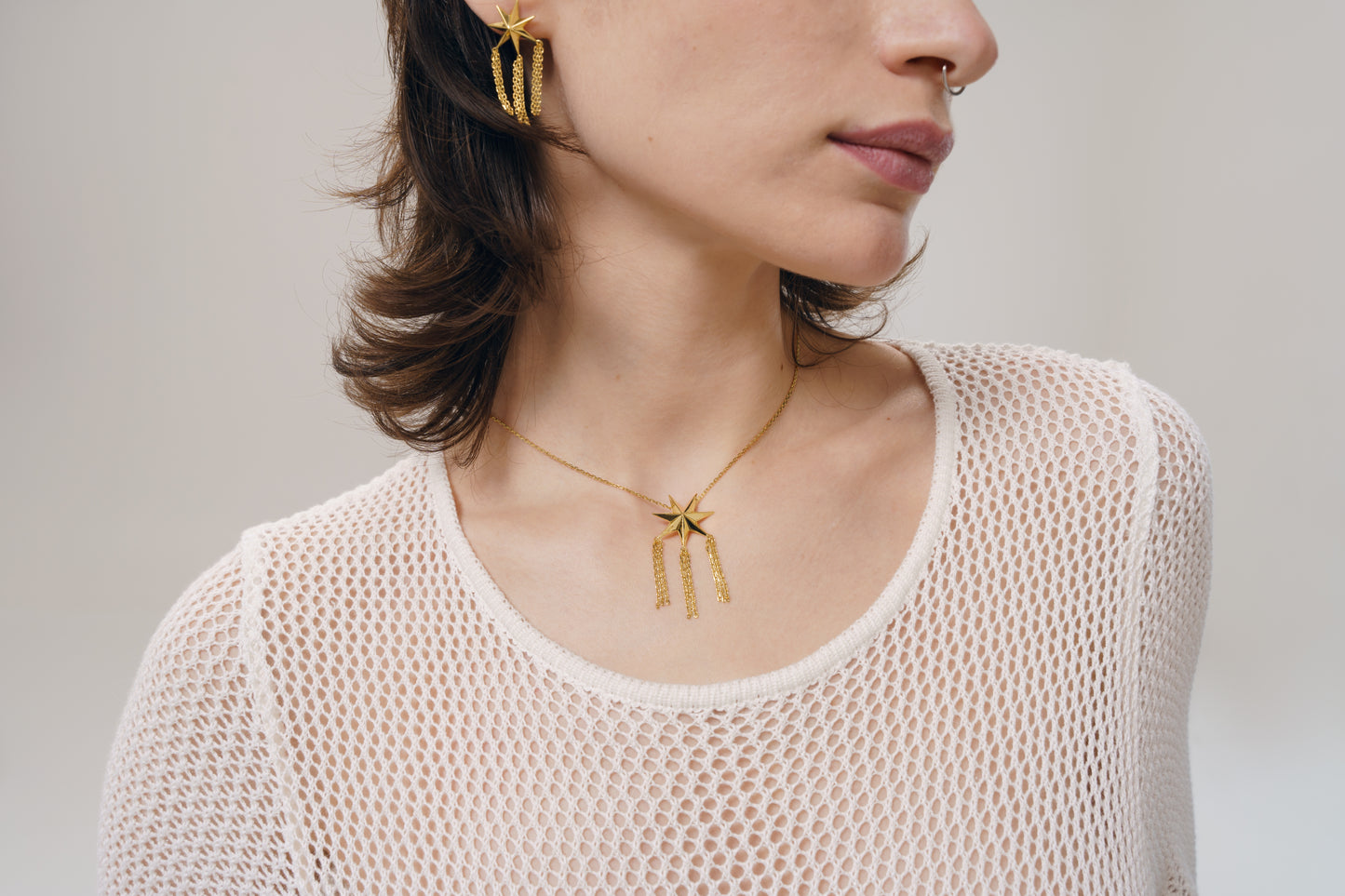 Кольє «Провідна зоря» з ланцюжками