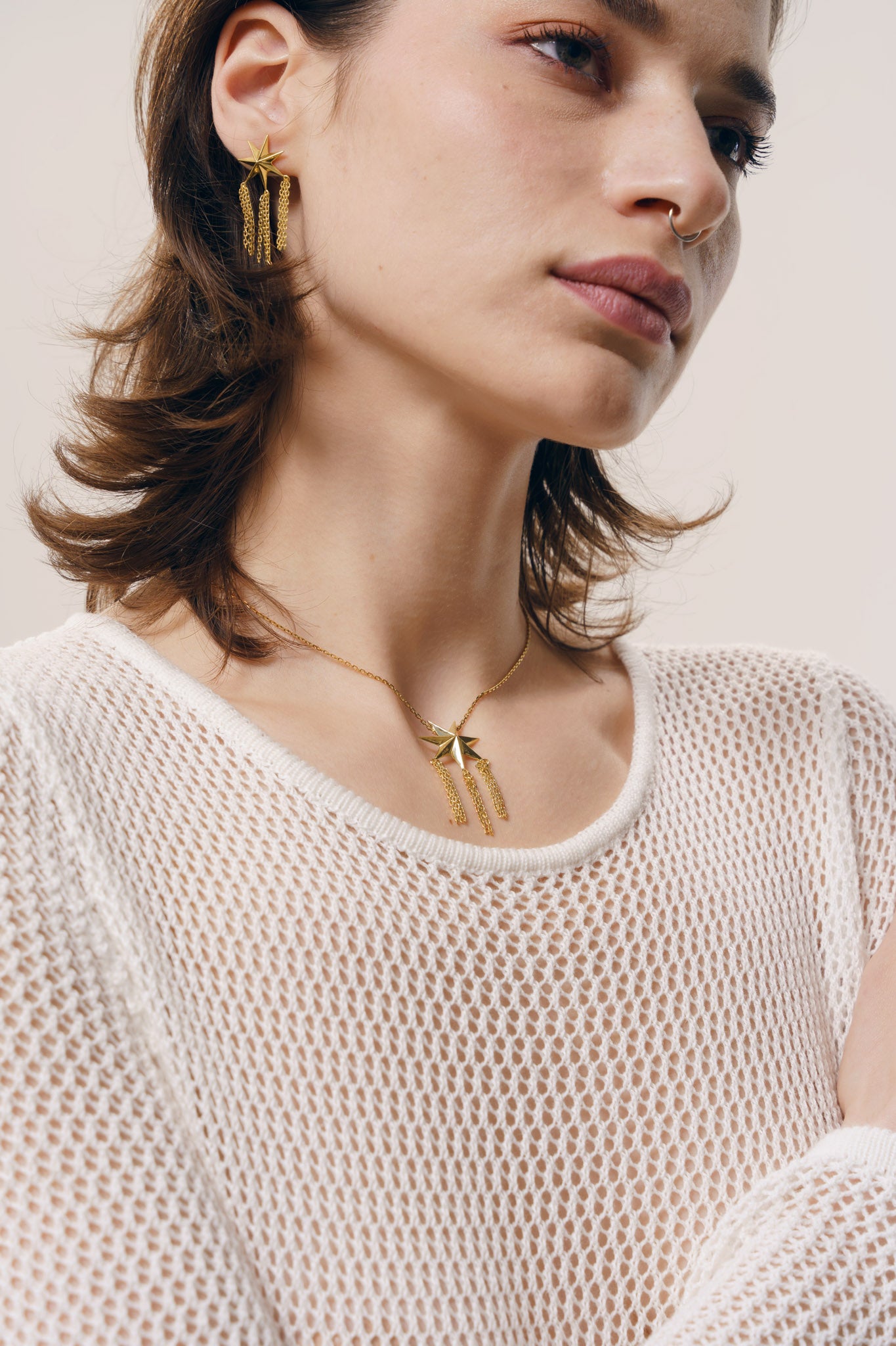 Кольє «Провідна зоря» з ланцюжками