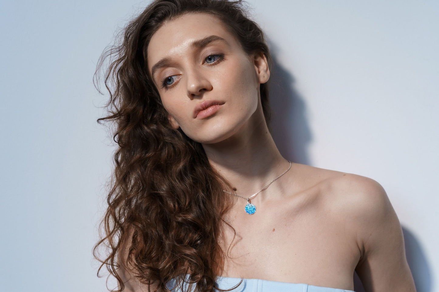 Кулон-диск «Хвиля» синій (15 мм)