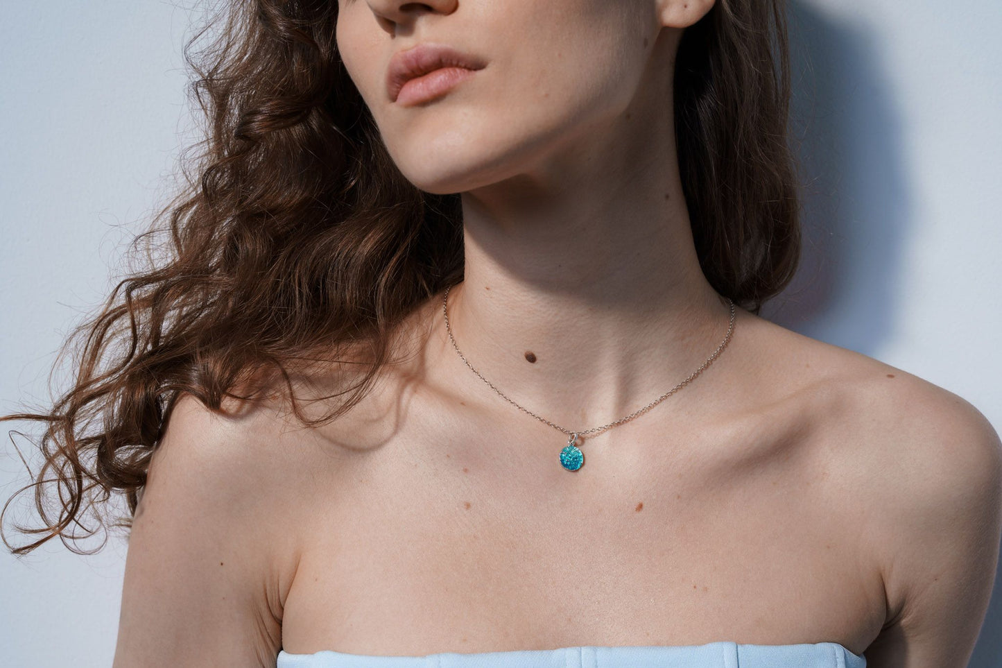 Кулон-диск «Хвиля» смарагдовий (10 мм)