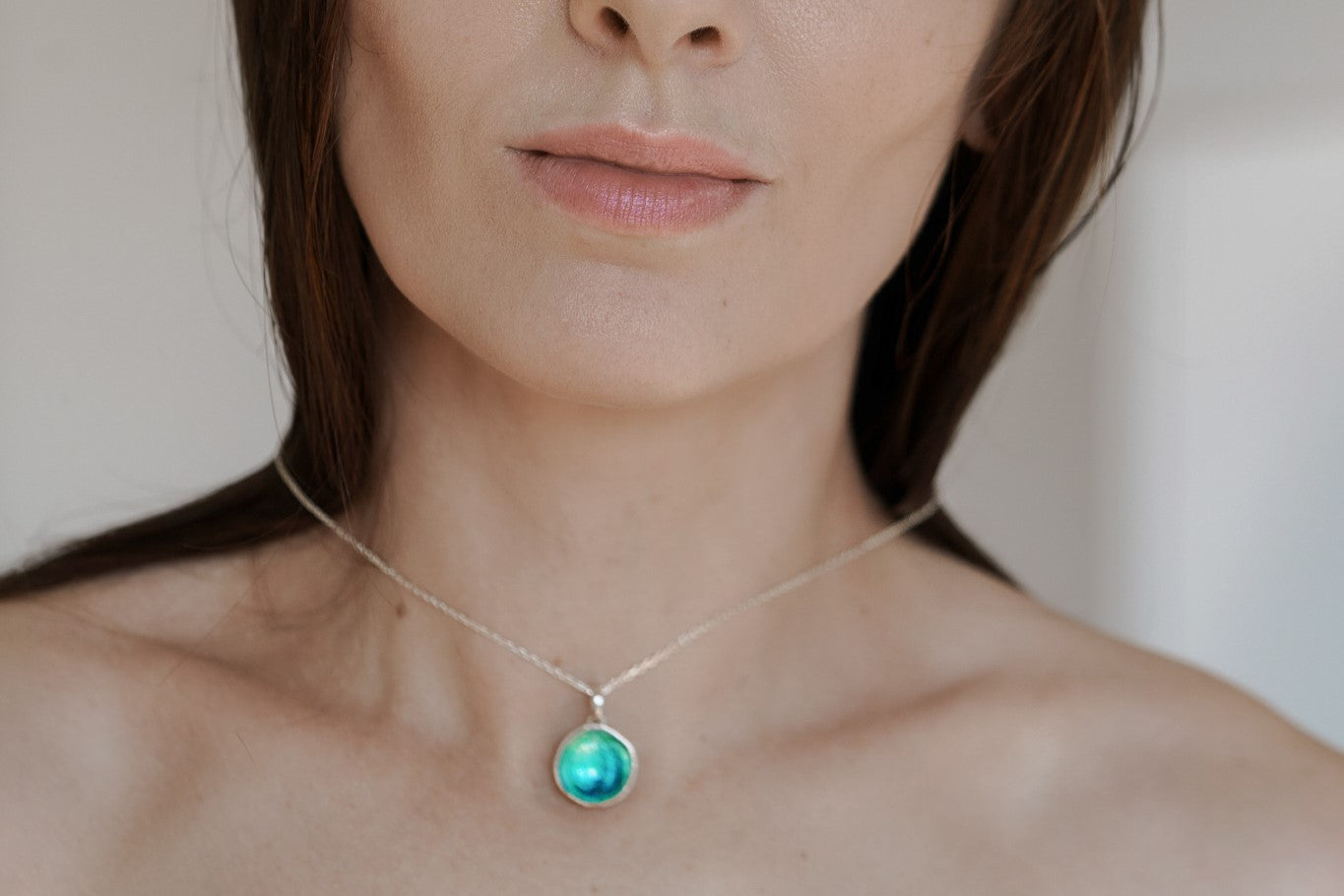 Кулон «Море» (16 мм) смарагдовий