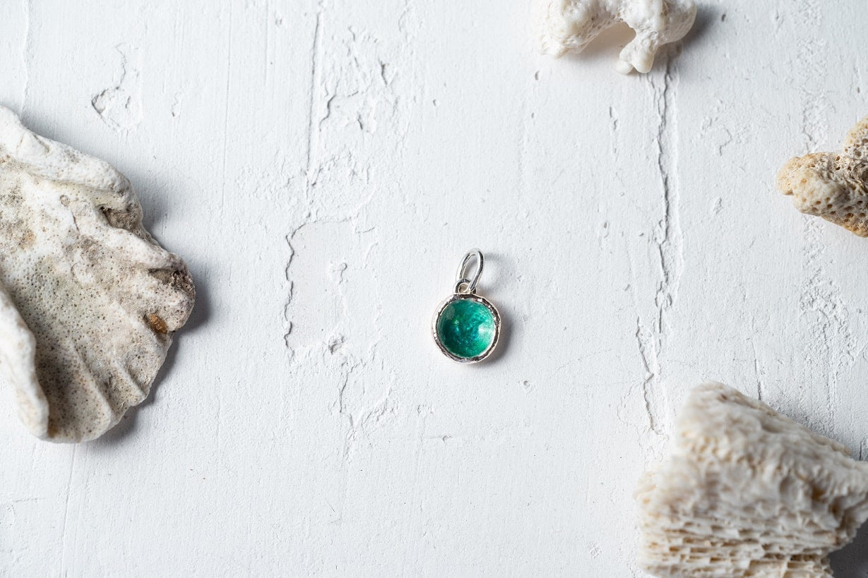 Кулон «Море» (9 мм) смарагдовий