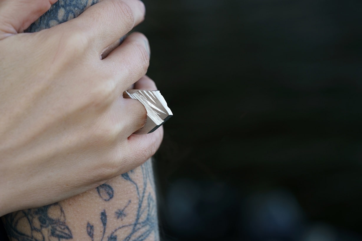 Перстень «Колотий лід» світлий