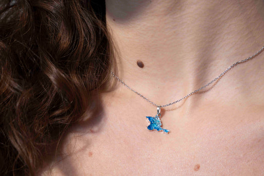 Кулон «Крим» рельєфний з синьою емаллю