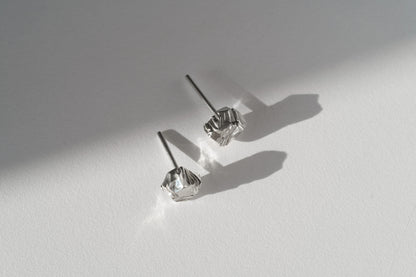 Сережки «Антрацит Донецького вугільного басейну» (6 мм) світлі