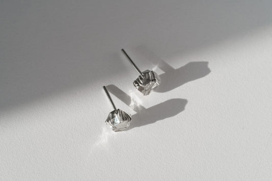 Сережки «Антрацит Донецького вугільного басейну» (6 мм) світлі