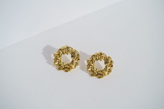 Сережки-пусети «Скупчення астероїдів» з позолотою