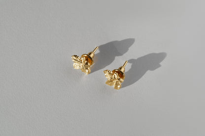 Сережки «Лист каштану» (10 мм) світлі