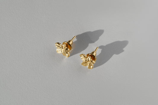 Сережки «Лист каштану» (10 мм) світлі