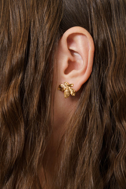 Сережки «Лист каштану» (20 мм) світлі