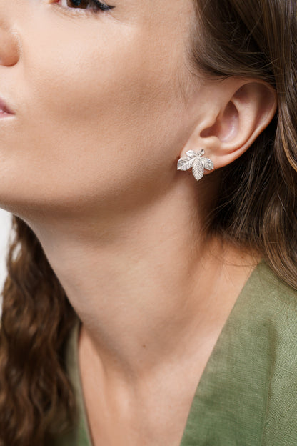 Сережки «Лист каштану» (20 мм) світлі