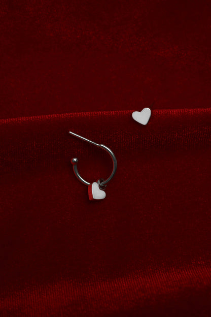 Сережки-хупи з підвіскою «Кохана»