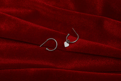 Сережки-хупи з підвіскою «Кохана»