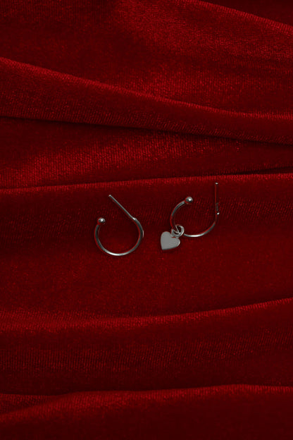 Сережки-хупи з підвіскою «Кохана»