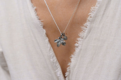 Сет кулонів «Горіх та лист каштану» 20 мм з чорнінням