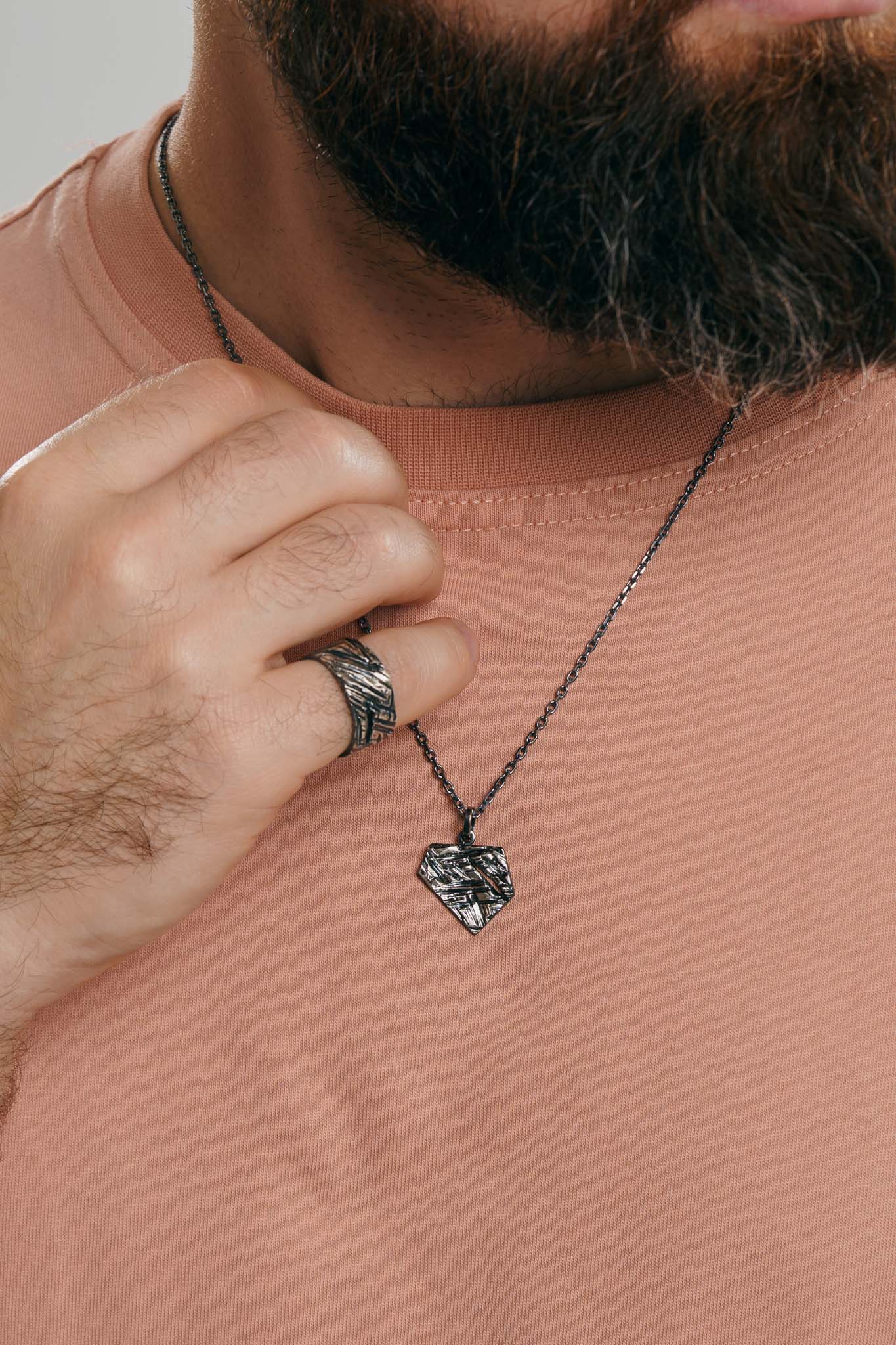 Кулон «Колотий лід» (17х20 мм) з чорнінням