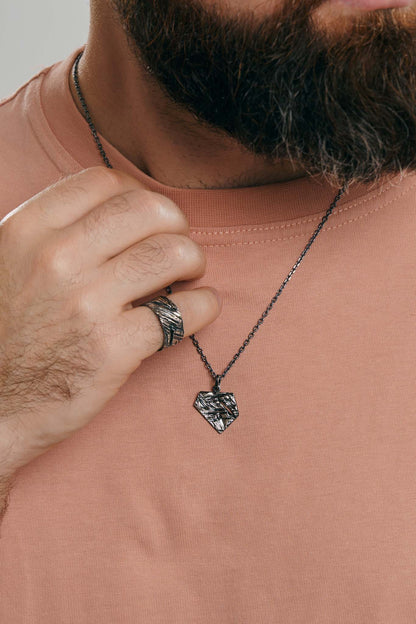 Кулон «Колотий лід» (17х20 мм) з чорнінням