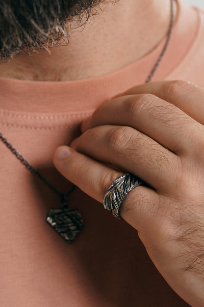 Кулон «Колотий лід» (17х20 мм) з чорнінням