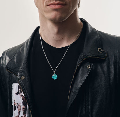 Кулон-диск «Хвиля» смарагдовий (15 мм)