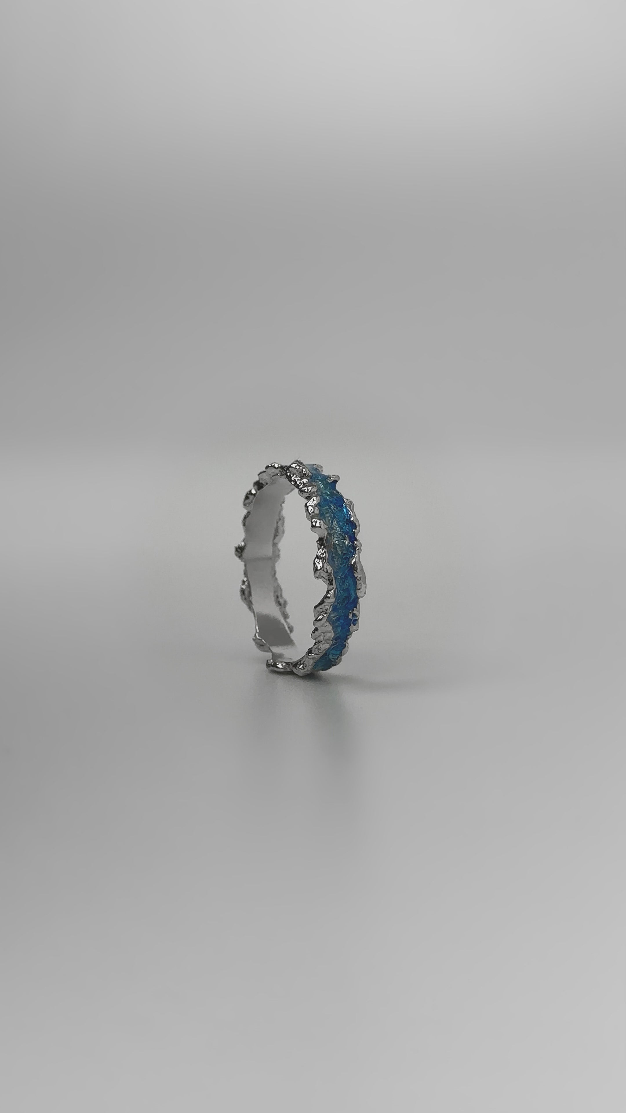 Каблучка «Хвиля» синя (4 мм) – DARI jewelry