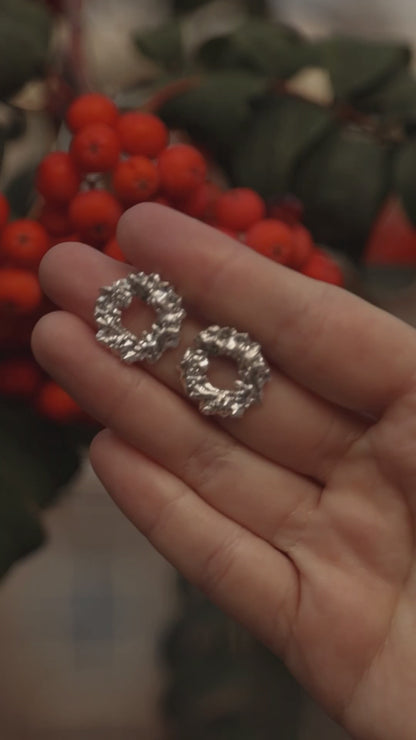 Сережки-пусети «Скупчення астероїдів» світлі