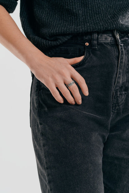 Каблучка «Київські каштани» з чорнінням (6 мм)