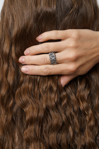 Каблучка «Львівська кава» з чорнінням (9 мм)