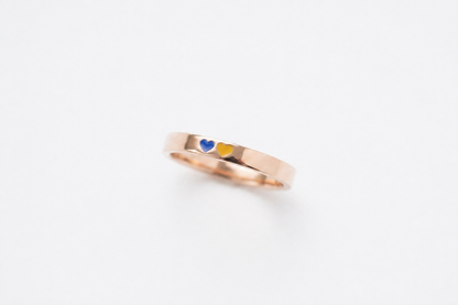Обручка «Улюблена країна» (3 мм) два серця