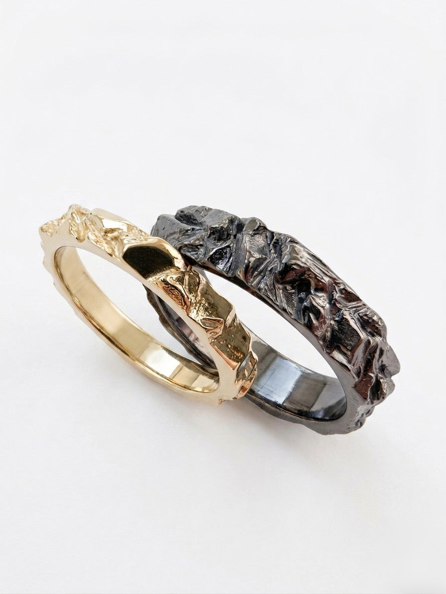 Обручка «Гранітна скеля Коростишівського каньйону» темна (5 мм)