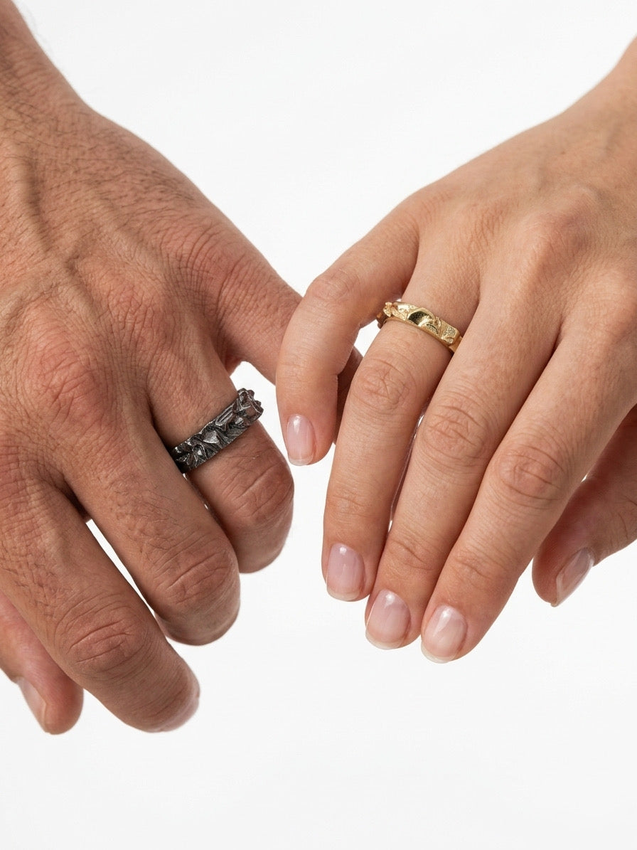 Обручка «Гранітна скеля Коростишівського каньйону» темна (5 мм)