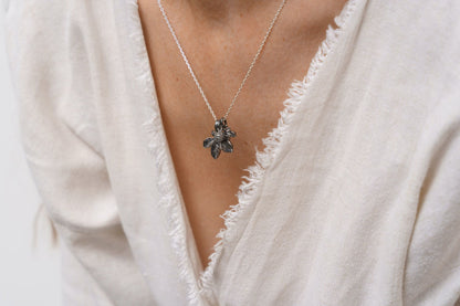 Сет кулонів «Горіх та листя каштану» (10 та 20 мм) з чорнінням